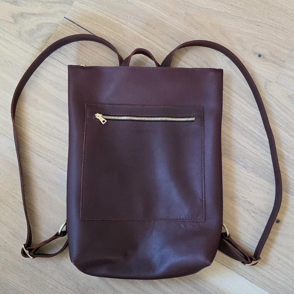 Portland Leather Laptop Backpack in Cognac NWOT